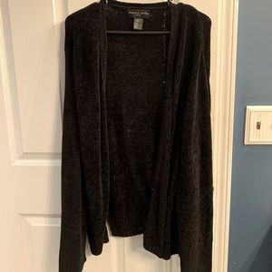 Long Black Knitted Cardigan - size Large